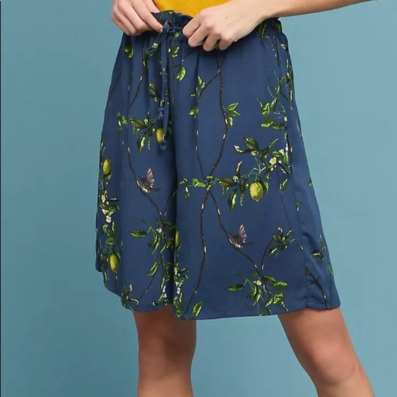 Anthropologie lemon printed Bermuda shorts. Size M. Oversized - Picture 3 of 5